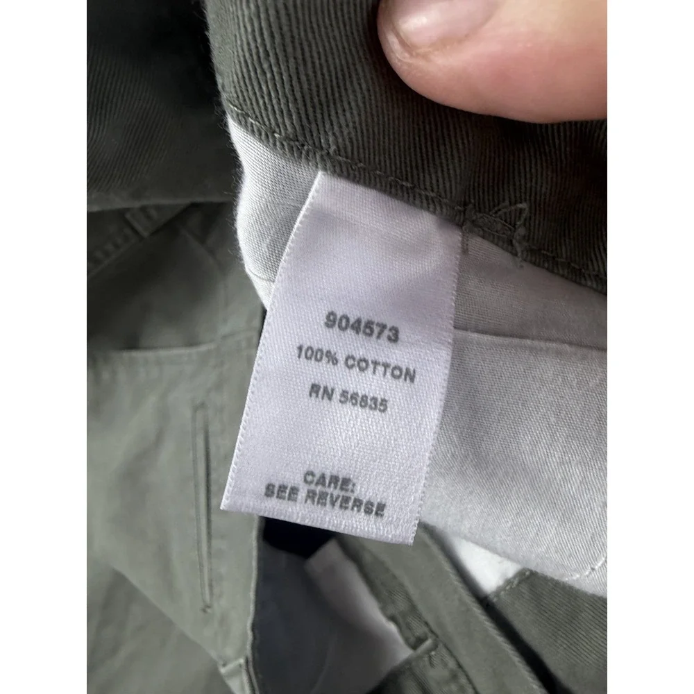 cabela's aged khakis, flat front pants, slacks, green, men's 46x24
